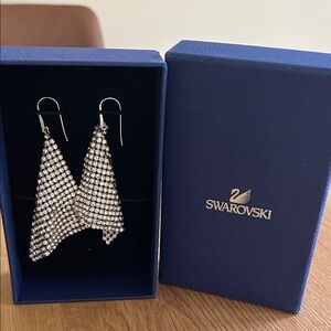 Swarovski Silver Crystal Mesh Drape Earrings